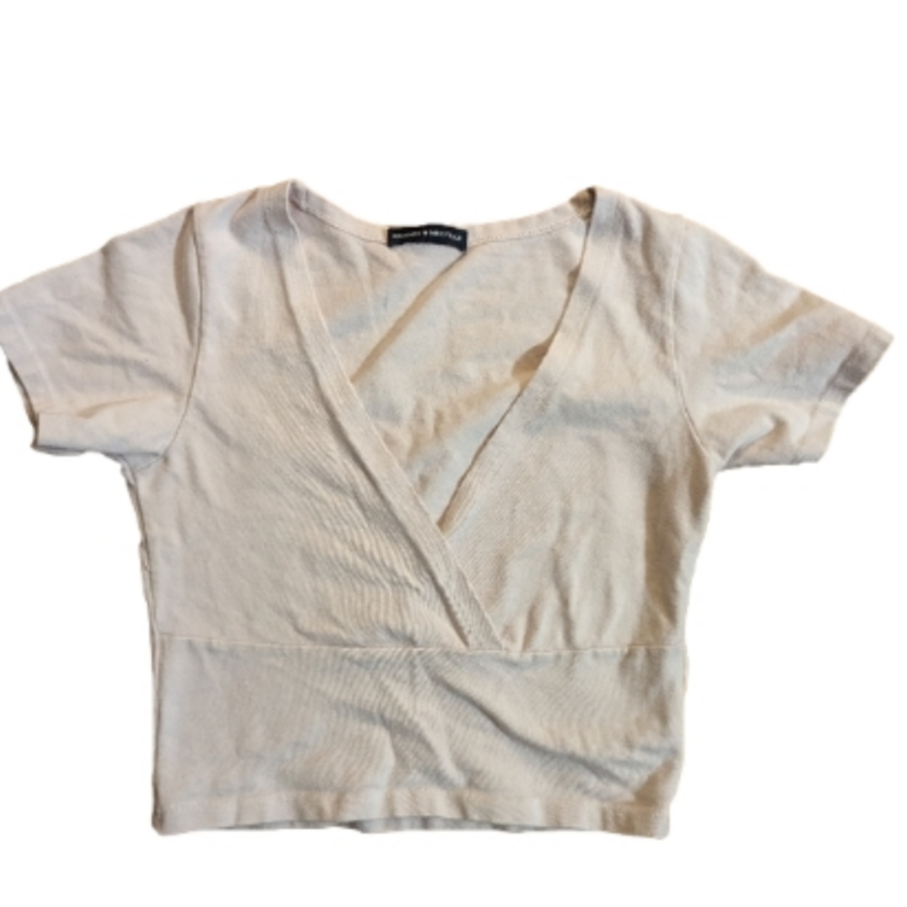 Brandy Melville pale pink crossover top